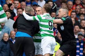 The old firm derby will be shown exclusively on sky sports on its main event and sky sports football channels. Chaotic Scenes Show Rangers Fan Storming Pitch And Confronting Celtic Captain Scott Brown During Old Firm Clash Daily Record