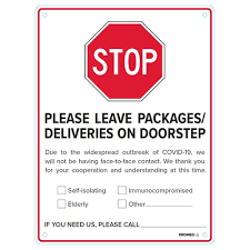 May 18, 2021 · immunocompromised patients determine next steps in wake of new cdc guidance for fully vaccinated. Sandleford Stop Please Leave Packages Deliveries On Doorstep 300x225mm Covid 19 Sign