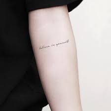 Believe In Yourself Temporary Tattoo Set Of 3 Etsy Writing Tattoos Believe Tattoos Tattoo Set