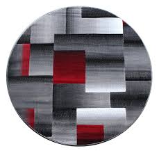 If you own a circular dining table, bring visual harmony into the area by placing a. Masada Rugs Modern Contemporary Round Area Rug Red Grey Black 5 Feet X 5 Feet Round Buy Online In Azerbaijan At Azerbaijan Desertcart Com Productid 77900947