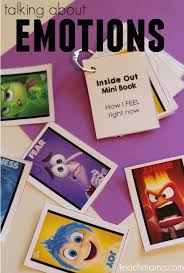 Talk With Kids About Emotions Inside Out Mini Book And Card Game Teach Mama Emotions Emotions Cards Disney Classroom