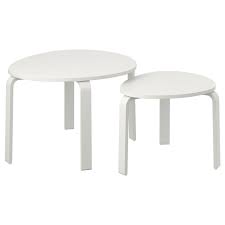 Svalsta Satztische 2 St Weiss Gebeizt Ikea Satztische Wohnzimmertische Ikea Beistelltisch