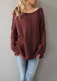 Wine Red Plain Round Neck Long Sleeve Pullover Sweater Moda Kadin Kiyafetleri Kiyafet