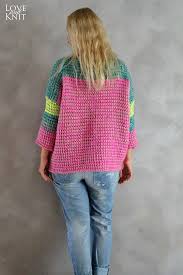 Hand Knitted Pink Neon Yellow Turquoise Sweater Handmade Etsy Mohair Sweater Knit Hand Knitting Knitting