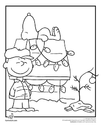 Snoopy and woodstock christmas coloring page. Charlie Brown Christmas Coloring Page With Snoopy Woo Jr Kids Activities
