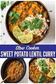 Learn how to cook deliciously easy instant pot lentil curry (pressure cooker lentil curry) in 45 mins with few pantry ingredients! Easy Healthy Slow Cooker Red Lentil Curry With Sweet Potatoes And Coconut Milk Creamy Slow Cooker Curry Vegan Slow Cooker Recipes Slow Cooker Sweet Potatoes