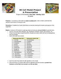 Check spelling or type a new query. 3d Cell Model Project Instructions Rubric Tpt
