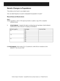 Answer key is compulsory to check all the results. Bio Ch18 L02 Synth Interactivity Wks Allele Biological Evolution