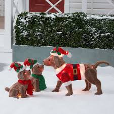 Buy outdoor christmas decorations online! Holiday Time Light Up Plush Dog Family Outdoor Christmas Decor Walmart Com Walmart Com