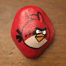 Angry Birds Red Painted Rock Bird Painted Rock Painted Rocks Bird Paint