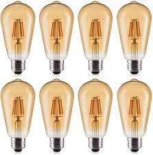 220v ac according to the above detailed information, you can see what this edison bulb. 8 Pack Led Edison Bulbs 60w Equivalent Oxyled 6w Vintage Style Led Filament Light Bulbs E26 Medium Base Non Dimmable Warm White 2700k Antique St64 Amber Glass Bulb For Bathroom Kitchen Christmas