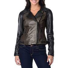 Vince Camuto Women S 100 Percent Genuine Leather Motorcycle Jacket Olive Black Xs Collarless Leather Jacket Leather Motorcycle Jacket Green Moto Jacket