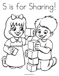 They are all free to print, and the kids will love coloring them in. S Is For Sharing Coloring Page Twisty Noodle Coloring Library