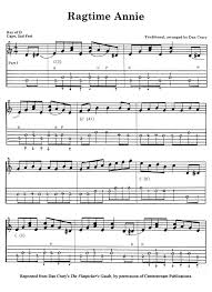 Dan Crary Free Stuff Tabs Ragtime Annie Page 1 Music Tabs Piano Music Guitar Lessons