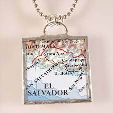 El Salvador Pendant Jewelry Crafts Map Pendant Accessories Necklace