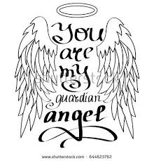 Black And White Angel Cartoon Pin By Debbie Mertens On Tattoo My Guardian Angel Cool Lettering Guardian Tattoo