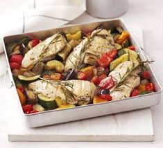 Rosemary Chicken With Oven Roasted Ratatouille Recipe Bbc Good Food Recipes Rosemary Chicken Recipes