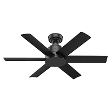 Rooms with a ceiling of 7.5 the installation of this wall flush mount fan is safe and quick without any technical or physical hassle. Hunter Kennicott 44 In Matte Black Indoor Outdoor Ceiling Fan With Wall Mounted Remote 6 Blade 59613 The Fixture Place