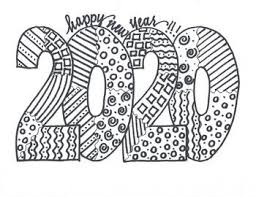 Happy New Year 2020 In 2020 New Year Coloring Pages New Year Doodle New Year S Crafts