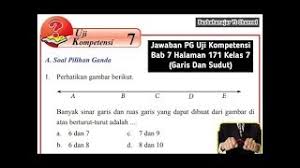 Check spelling or type a new query. Jawaban Pg Uji Kompetensi Bab 7 Halaman 171 Kelas 7 Garis Dan Sudut Youtube