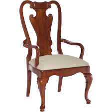 Distinctive cabriole legs, with unusual splayed back legs. American Drew Cherry Grove Queen Anne Splat Back Arm Chair Set Of 2 Unlimited Furniture Group