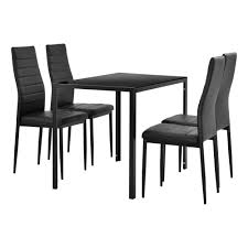 Table a manger noir et blanche. En Casa Table A Manger 4 Chaises Noir Table De Cuisine Verre Table Ebay