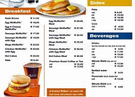 Sarapan pagi daging sapi ayam ikan minuman. Mcdonald S Menu Menu For Mcdonald S Westville Durban