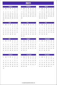 Blank printable calendar 2021 or other years. Yearly Calendar 2021 Free Printable Template Printable The Calendar