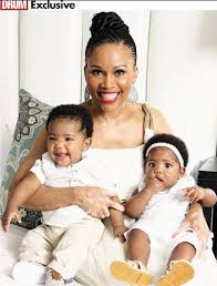 Leleti Khumalo And Her Twins Luv Her Braided Up Do Twins Twin Boys Baby Face