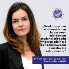📊 Jeszcze w tym miesiącu rozpoczną się prace techniczne związane z  utworzeniem na Wydział Nauk Ekonomicznych Politechniki Koszalińskiej  laboratorium finansowo-giełdowego. Jak podkreśla dr Anna  Szczepańska-Przekota, laboratorium będzie przypominać ...