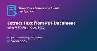 Extract Text From A Pdf Document With Python Using Groupdocs Conversion Cloud Text Pdf Documents