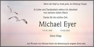 Traueranzeigen von Michael Eyer