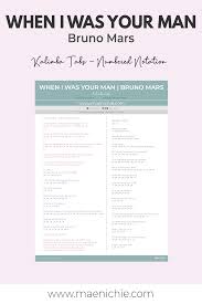 › free kalimba sheet music. Easy 17 Key Kalimba Tabs When I Was Your Man By Bruno Mars Numbered Notation Song Notes Your Man Notations