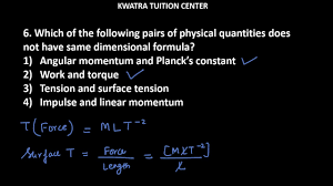 The angular impulse in physics is the product of the average of a briefly applied force f times the radius of a rigid body r times the brief time period δt: Angular Impulse Dimensional Formula 22 The Dimensional Formula Of A Torque Is The Same As That Of A Impulse C Angular Momentum B Angular Kinetic Energy D Power A Impulse