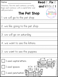 Free Fix It Up Sentences First Grade Writing Kindergarten Writing Teaching Writing