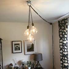 Buy products such as globe electric 2 in 1 plug in or hardwire brushed nickel metallic 1 lights pendant light at walmart and save. Ceiling Ring Hook For Plug Or Swag Pendants Silver Nickel Etsy In 2021 Plug In Pendant Light Living Room Lighting Swag Pendant Light