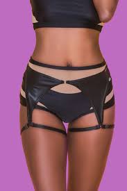 Save 20% with code 20madebyyou. Faux Leather Garters Backbone Polewear