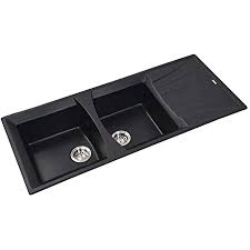 Maybe you would like to learn more about one of these? Anupam Composite Granite Double Bowl Sink With Single Drain Board 45 X 20 X 8 Inch Black Pearl Amazon In Home Improvement