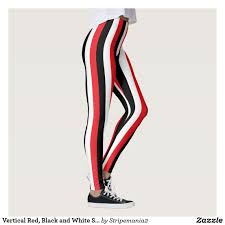 Black And White Striped Tights Horizontal Vertical Red Black And White Stripes Leggings Zazzle Com Striped Leggings White Stripe Leggings Design