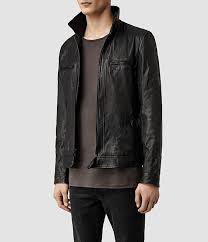 Allsaints Track Leather Jacket Mens Leather Jackets Leather Jacket Leather Jacket Men Jackets