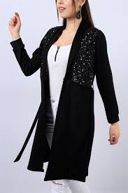 35 95 Tl Siyah Pul Islemeli Bayan Hirka 13580b Modamizbir Hirkalar Moda Stilleri Siyah