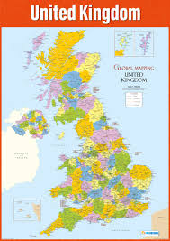 It stretches to about 243,610 square miles with about 1.34% of water. United Kingdom Geography Educational School Posters