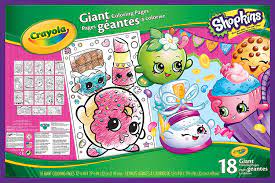 Crayola shopkins giant 16 page coloring activity book & 8 pack shopkins crayola crayons. Crayola Creations Shopkins Giant Coloring Pages Playone