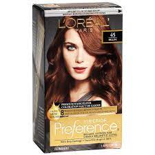 L Oreal Superior Preference Fade Defying Colour Shine System 45 Medium Copper Brown Loreal Preference Hair Color Loreal Color Shine