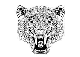 mandala tiger s face coloring page free printable pages for kids coloriage kika
