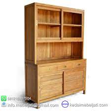 Anda bisa mencari produk ini di toko online yang mungkin jual lemari display lemari dapur. Beli Lemari Dapur Jati Minimalis Pintu Geser Murah Kedai Mebel Jati