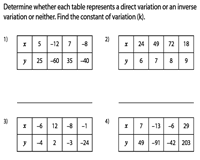 Direct Variation And Inverse Variation Worksheets