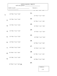 Borang omr 20 soalan word. Kertas Omr 20 Soalan