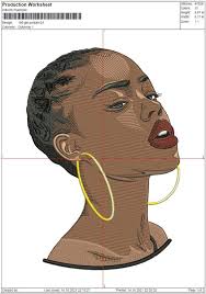 Machine Embroidery Design, Cute Girl, Natural Hair, Beauty Woman