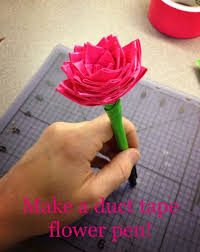 This creates a base that will the loom allows you to weave colored rubber bands into bracelets. How To Make A Duct Tape Flower Pen Duct Tape Flower Pens Duct Tape Flowers Flower Pens